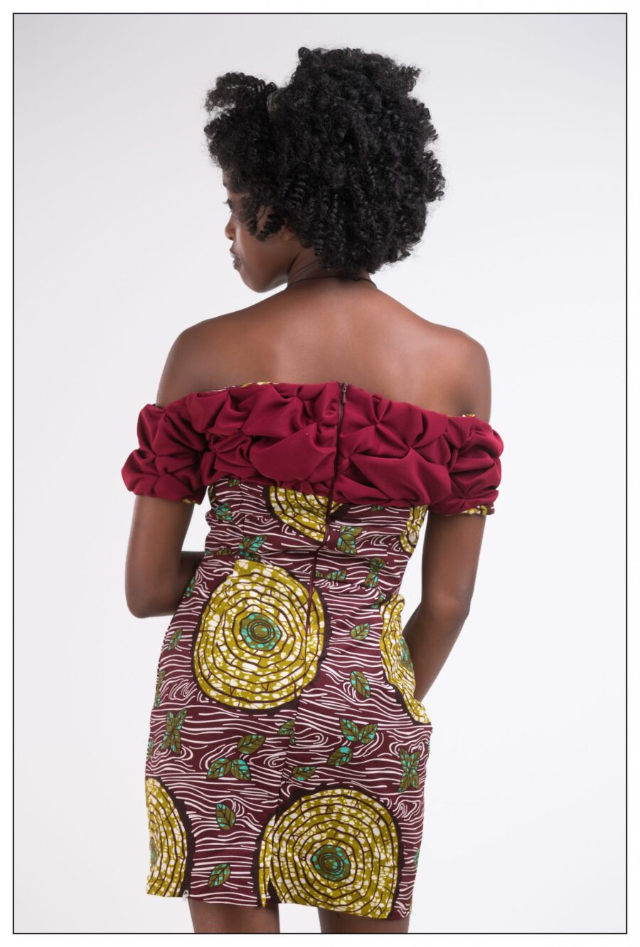 Off shoulder kitenge dress