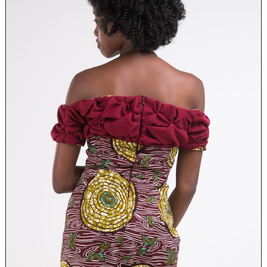 Off shoulder kitenge dress