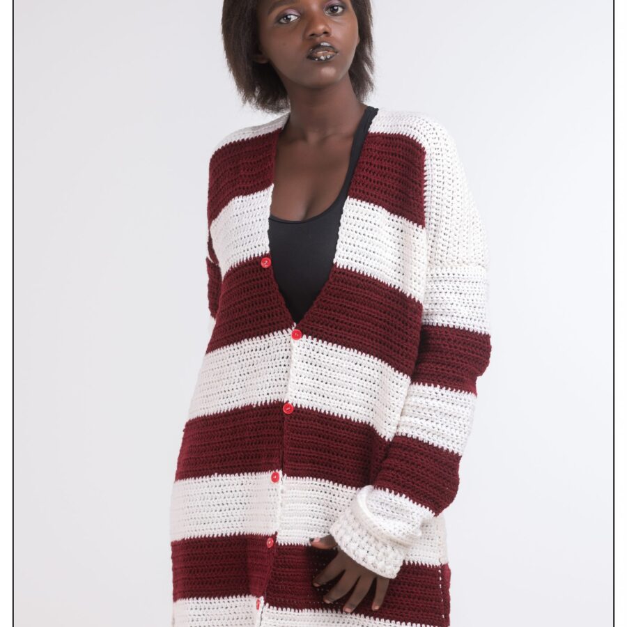 Crotchet  striped sweater