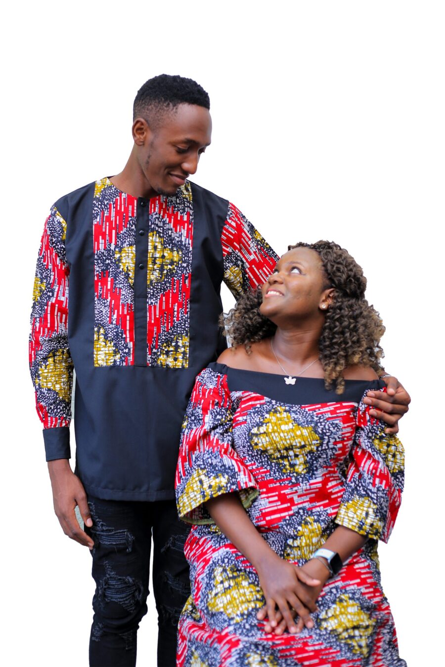 Kitenge offshoulder long dress