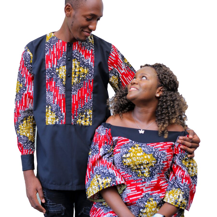 Kitenge offshoulder long dress